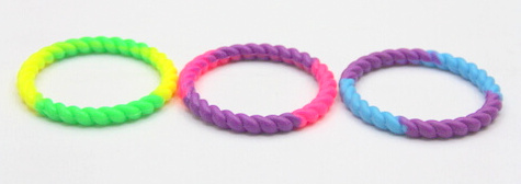 Silicone/Rubber (Soft Plastic) Wristband bracelet Infinite Braid # 02030-005