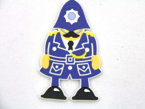 Silicone/Rubber fridge magnets, Cute cartoon, guard, #02032-004