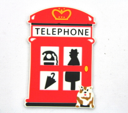 Silicone/Rubber fridge magnets, Cute cartoon, old telephone, #02032-005