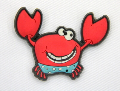 Silicone/Rubber fridge magnets Cute cartoon, sea animals, crab, #02033-003