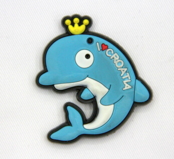 Silicone/Rubber fridge magnets Cute cartoon, sea animals, Croatia dolphin, #02033-006