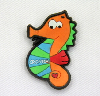 Silicone/Rubber fridge magnets Cute cartoon, sea animals, Croatia sea horse, #02033-007