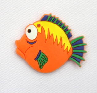 Silicone/Rubber fridge magnets Cute cartoon, sea animals, spike fish, #02033-008