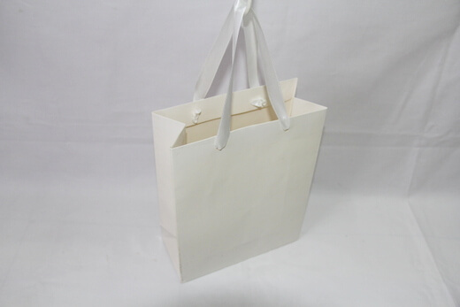 Two sides 250g White cardboard Paper Bag, #03028