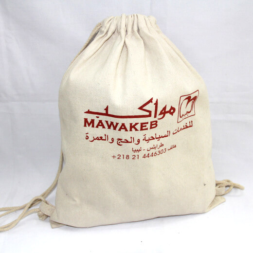 Reusable promotional cotton/canvas drawstring bag with custom print/logo, #04-032