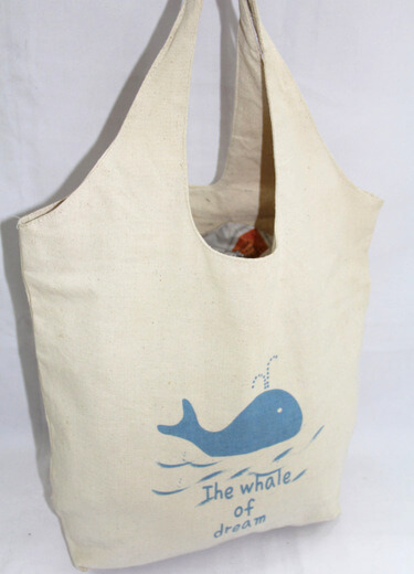 Reusable promotional cotton/canvas shopping totes with custom print/logo, souvenir, , #04-042