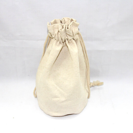 Reusable promotional cotton/canvas drawstring bag plain, #04-046