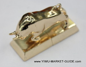 USB Drive #1701-016-2, Golden Bull