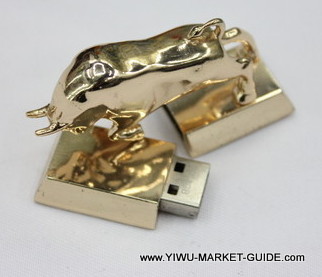 USB Drive #1701-016-3, Golden Bull