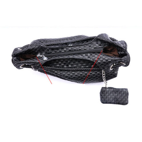 PU Knit Shoulder bag black