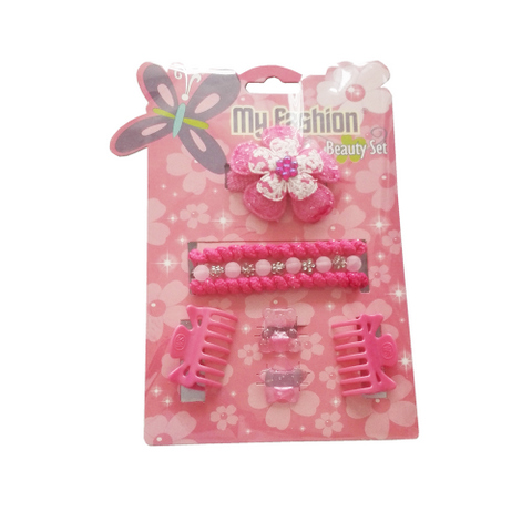 8 pcs girl hair accessories set: flower, band, comb, bear, cute