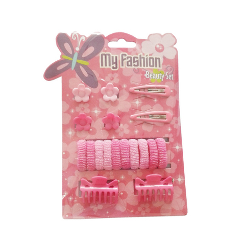 18 pcs girl hair accessories set: clip, band, comb, cute