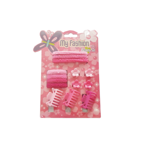 14 pcs girl hair accessories set: clip, band, comb, flower, cute