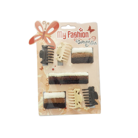 Hair Accessories Set With Display Box, Brown 1