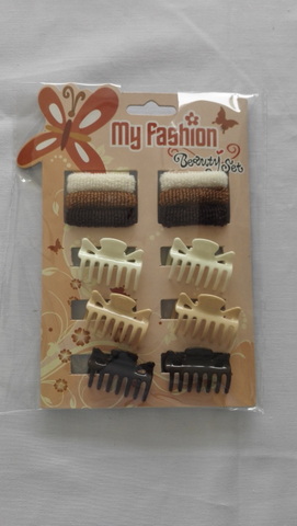 Hair Accessories Set With Display Box, Brown 3