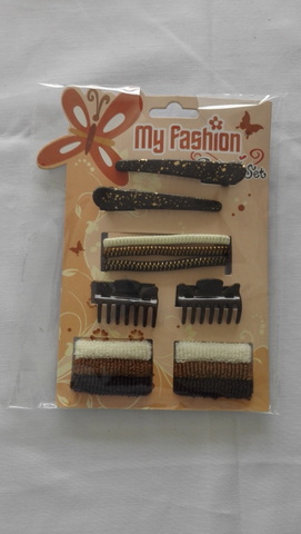 Hair Accessories Set With Display Box, Brown 4