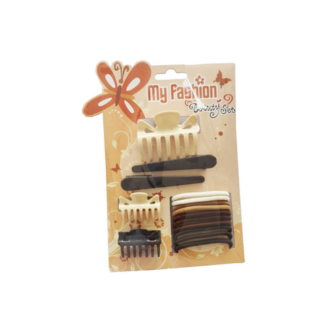 Hair Accessories Set With Display Box, Brown 6