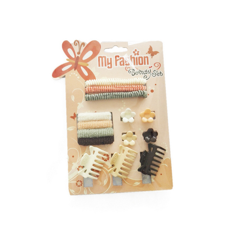Hair Accessories Set With Display Box, Brown 9