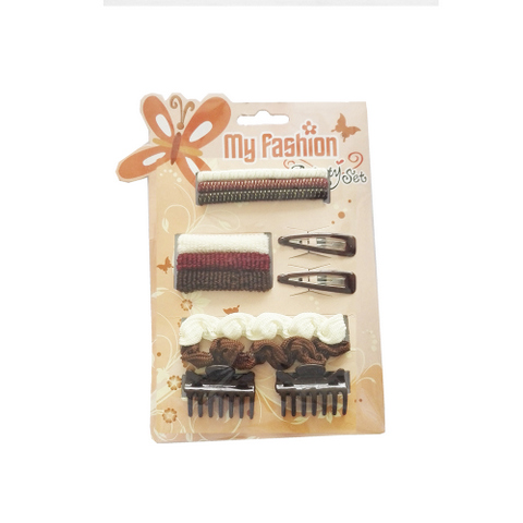 Hair Accessories Set With Display Box, Brown 10