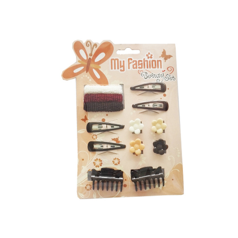 Hair Accessories Set With Display Box, Brown 11