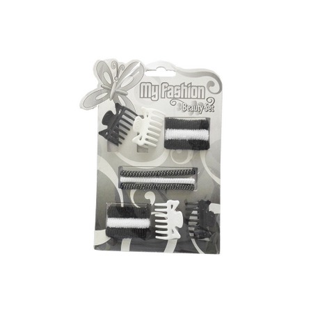 Hair Accessories Set With Display Box, Black & White 3