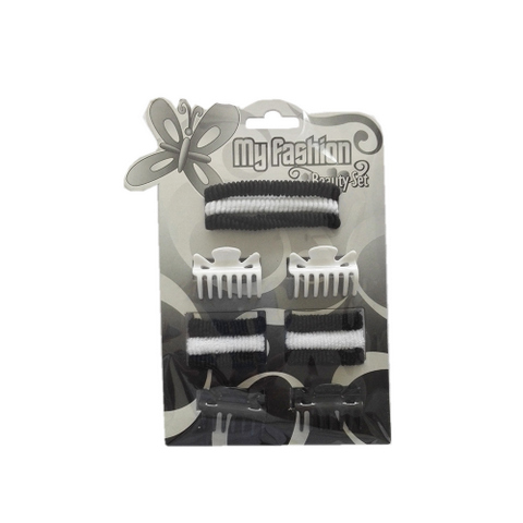 Hair Accessories Set With Display Box, Black & White 8