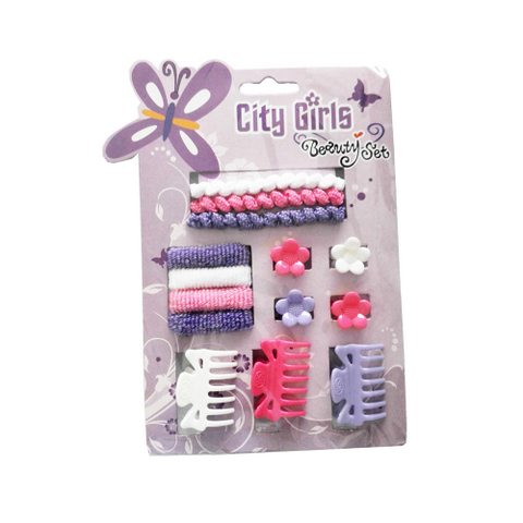 Hair Accessories Set With Display Box, Purple 2