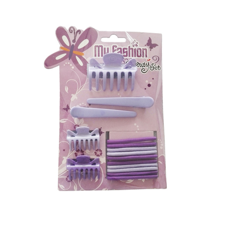 Hair Accessories Set With Display Box, Purple 12