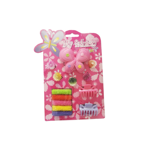 12pcs Kids Hair Accessories Set With Display Box, Pink