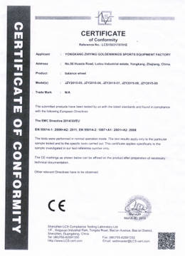 CE for Electric Balance Board