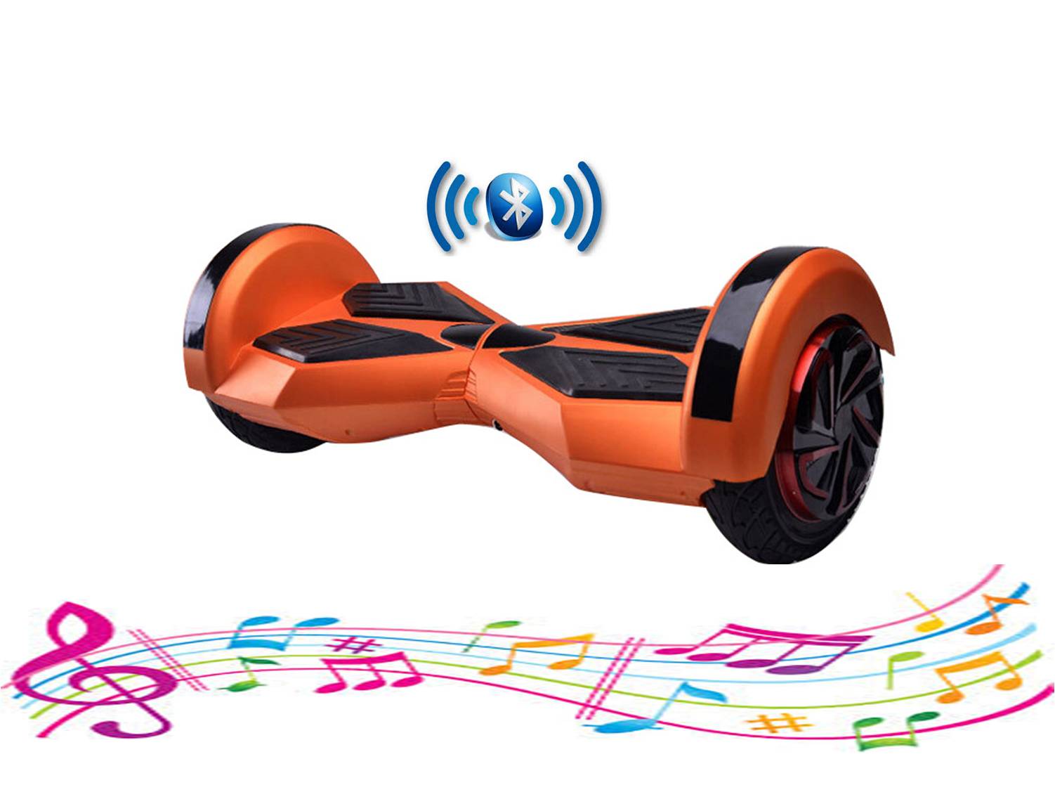 bluetooth hoverboard music neon brown