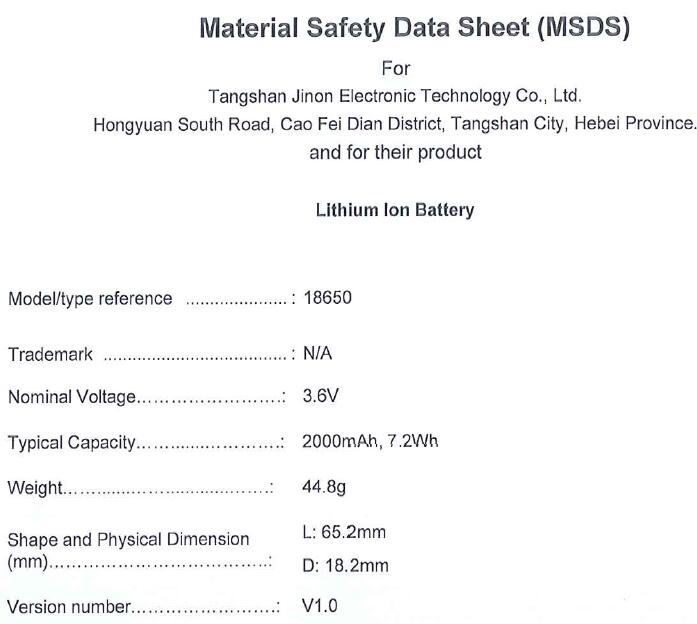 Click to download an MSDS sample for 18650 battery which is used for many products in Yiwu wholesale market.