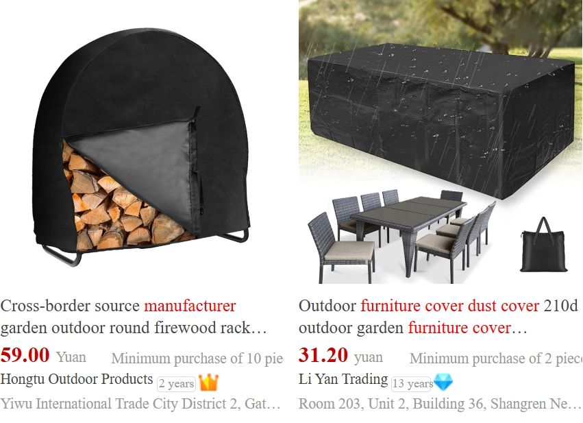 Outdoor patio garden furniture cover, BBQ stove cover wholesale in Yiwu, China.