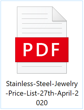 Stainless Steel Jewelry Wholesale Price List - 27th April, 2020
