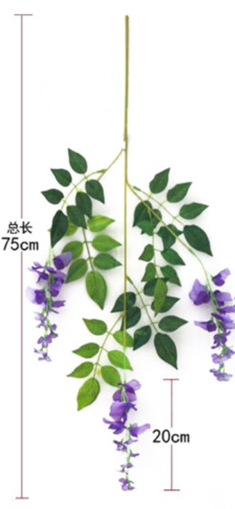 Short Version wisteria artificial flowers wholesale in Yiwu China, for hang up / garland usage