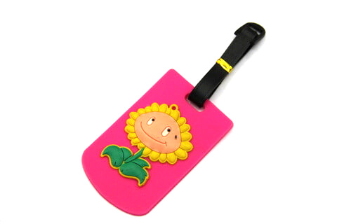 Silicone/Rubber luggage tags, cartoon,flower, #02001-063