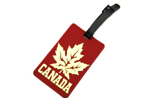 Silicone/Rubber Luggage tags of National Flag, Canada, #02002-005