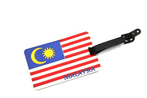 Silicone/Rubber Luggage tags of National Flag, Malaysia, #02002-007