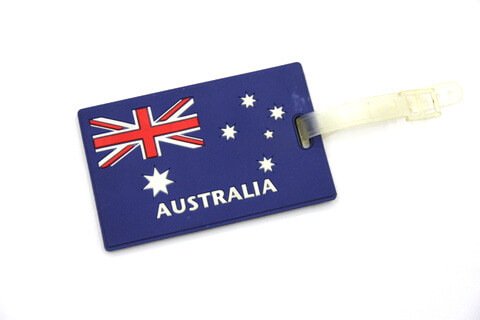 Silicone/Rubber Luggage tags of National Flag, Australia, #02002-009