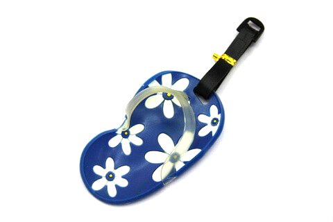 Silicone/Rubber luggage tags for tourist souvenir & gifts, small slippers , #02003-005-4