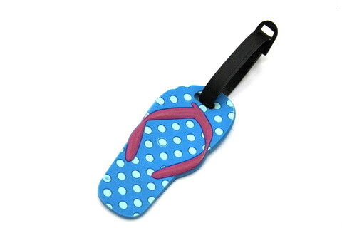 Silicone/Rubber luggage tags for tourist souvenir & gifts, flipflop , #02003-010