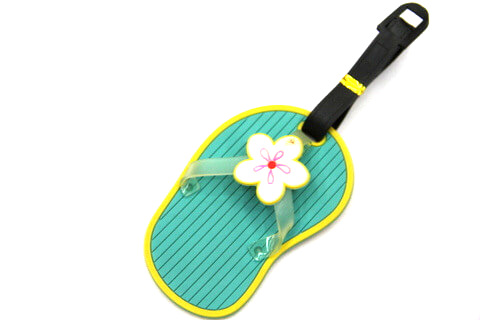 Silicone/Rubber luggage tags for tourist souvenir & gifts, cute slippers, #02003-011