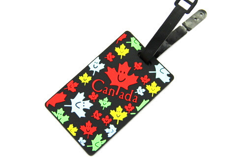 Silicone/Rubber luggage tags for tourist souvenir & gifts, Canada, #02005-007