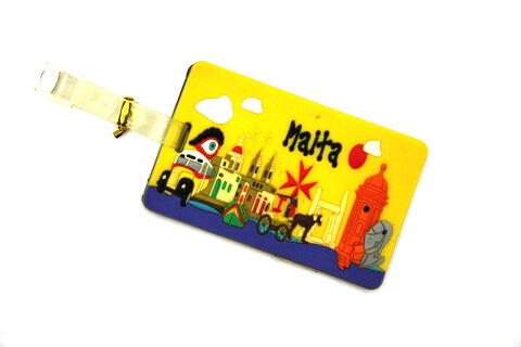 Silicone/Rubber luggage tags for tourist souvenir & gifts, Malta, #02005-041