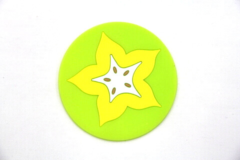 Custom Silicone/Rubber Coasters Cartoon Star Fruit  #02008-010