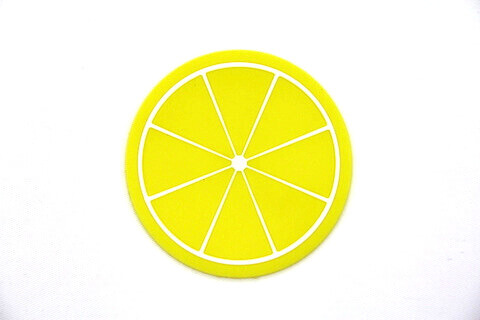 Custom Silicone/Rubber Coasters Kiwi Lemon #02009-006