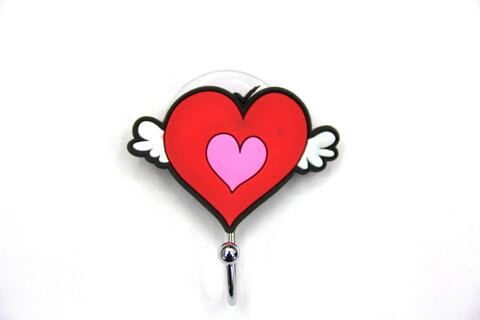 Silicone / Rubber suction hooks love heart #02013-005