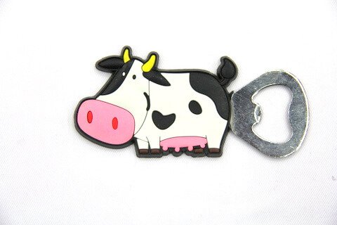 Silicone/rubber bottle opener cartoon cow #02015-039