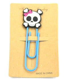 Silicone/Rubber Bookmarks cartoon skull  #02018-006