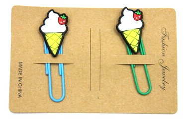 Silicone/Rubber Bookmarks cartoon ice cream #02018-011